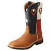 Twisted X Menin.s Light Brown 12in. Texas Flag Soft Toe Work Boot -Denim Equipment Store 141557 default l
