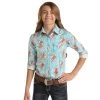 Girl's Panhandle Rodeo Poster Print Snap Shirt -Denim Equipment Store 152386 default l