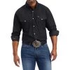 Relentless By Ariat Men's Resilient Stretch Classic Fit Snap Shirt -Denim Equipment Store 157609 default l