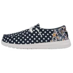 Heydude Women`s Hey Dude Wendy Funk Navy Flora Dot Casual