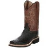 Justin Boots Men's AQHA Drover Black Full Quill Ostrich 11 In Oak Cowhide Top Crepe Sole Cowboy Boot -Denim Equipment Store 161522 default l