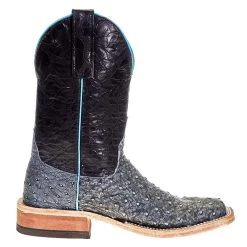 Anderson Bean Women's Denim Full Quill Ostrich 10 In. Black Embossed Top Cowgirl Boot -Denim Equipment Store 330762 4
