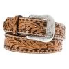 Western Fashion Men's Twisted X Tan Floral Brown Buckstitch Belt -Denim Equipment Store 76401 default l