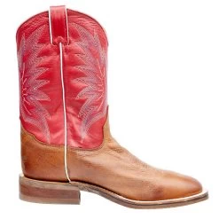 Tony Lama Men`s Brayden Cedar Brown 11in. TImeless Red Top Round Toe -Denim Equipment Store 7884 5