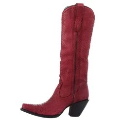 Corral Women`s Red Python 15in. Top Boot -Denim Equipment Store A4194 3