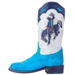 Corral Women`s Blue Suede Inlay Cowgirl Boot -Denim Equipment Store A4210 3