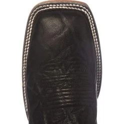 Men's Justin Bent Rail Black Wildebeest Cowboy Boots -Denim Equipment Store BR319 toe