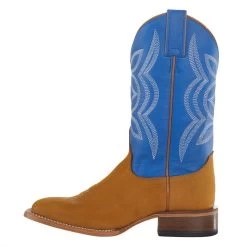 Justin Boots Women's Hayes Tan 11` Blue Square Toe Boot -Denim Equipment Store JP2601 3