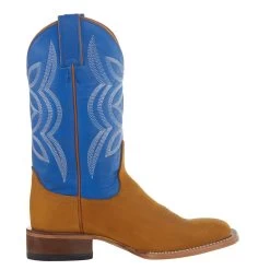 Justin Boots Women's Hayes Tan 11` Blue Square Toe Boot -Denim Equipment Store JP2601 5