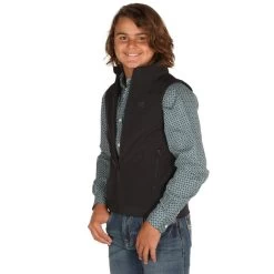 Boys Cinch Black Bonded Vest -Denim Equipment Store MWV7520002 2