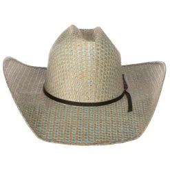 Rodeo King Turquoise Jute Open Crown 4-1/2in. Brim Straw Cowboy Hat -Denim Equipment Store RK203 7