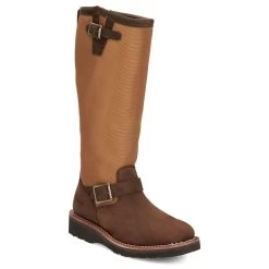 Justin Boots Women's Cottonwood Hickory Brown Square Toe 17in Tall Snake Boot -Denim Equipment Store SN6914 02